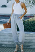 Drawstring Elastic Waist Pull-On Casual Pants With Pockets